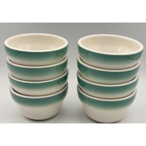 MCM Homer Laughlin Best China Airbrushed Teal Chili Bowl Set 8 60s Diner #661